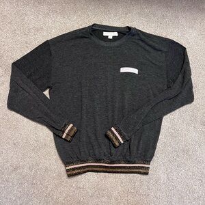 Spiritual Gangster Namaste Charcoal thin sweatshirt with Sparkle Striped Cuffs